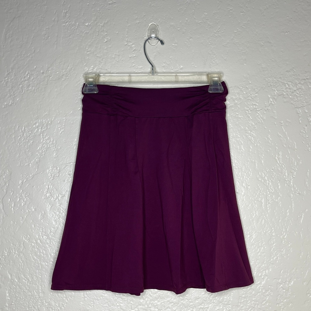 Athleta Womens Plum Purple Ruched Waist Active Skirt Size S Nylon Lycra Flare